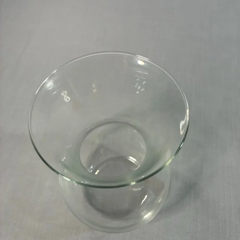 Clear Glass Flower Vase 7 Inch Flared Rim Bulbous Round Base Floral Centerpiece